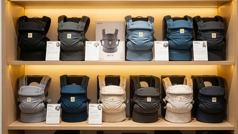 Porte-bébé BabyBjorn Harmony porté par un père avec son bébé dans un parc